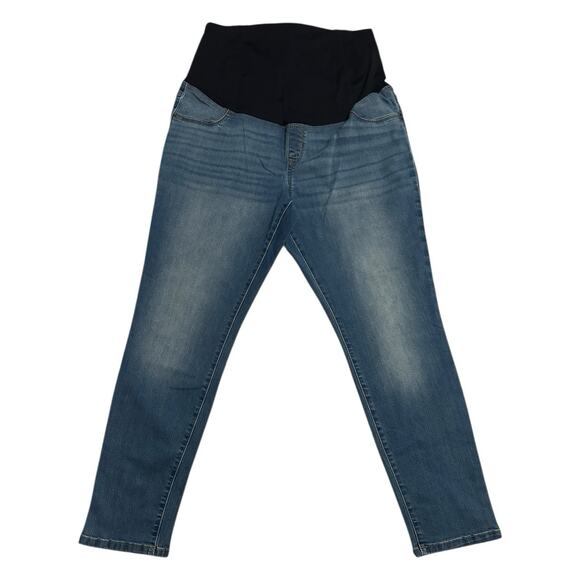 Isabel Maternity Jeans Women’s 14/32R Medium Wash Full Panel Stretch Jeggings - Picture 1 of 9
